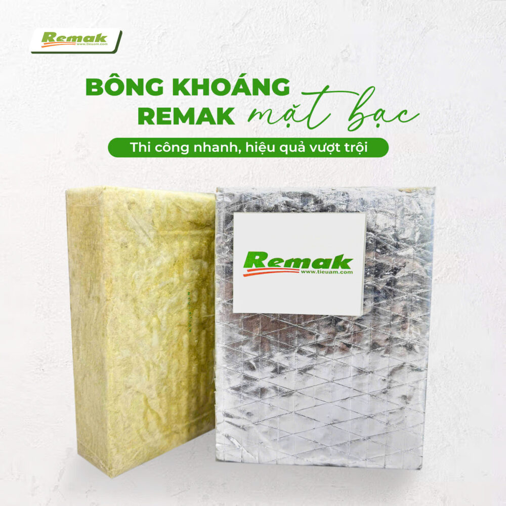 Bông khoáng bọc bạc Remak
