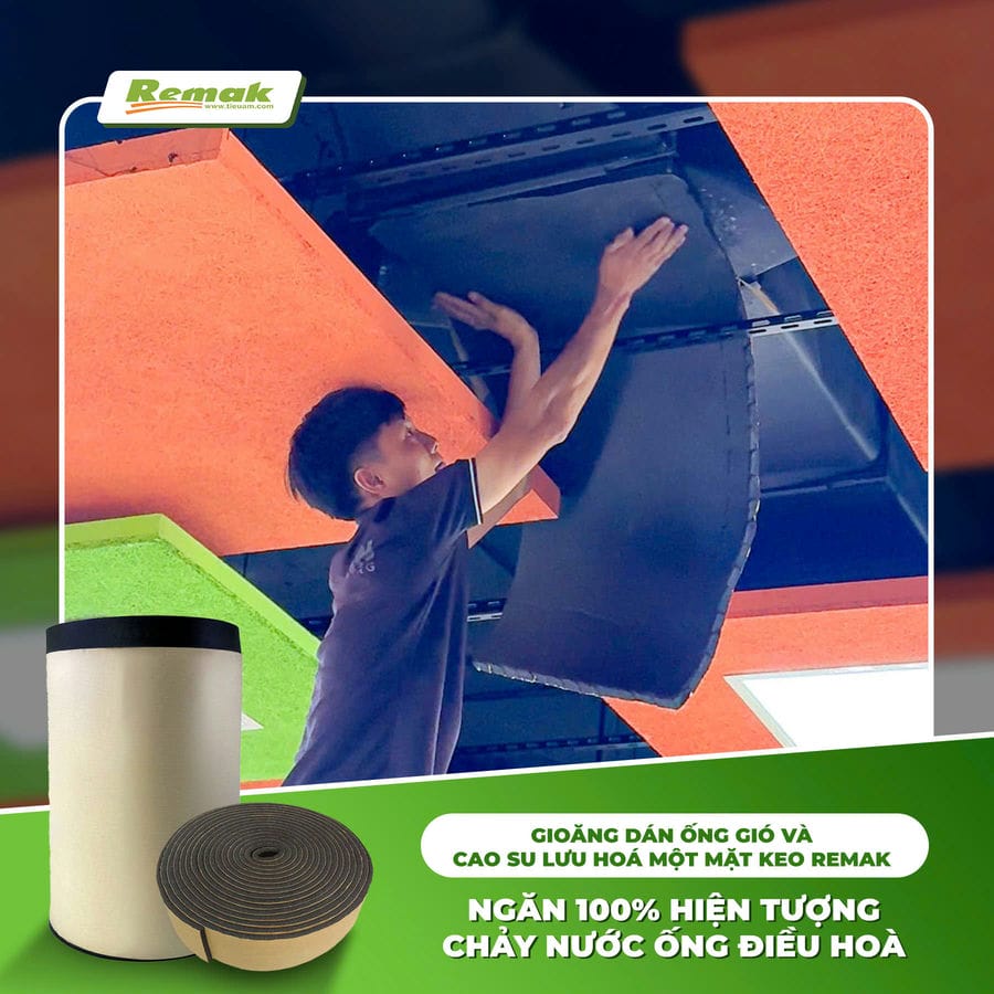 Gioăng dán ống gió Remak – Giải pháp chống đọng sương cho hệ thống điều hòa công nghiệp 6 Gioăng dán ống gió bằng cao su lưu hóa Remak hiệu quả