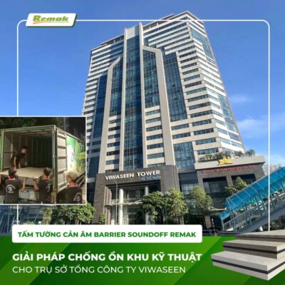 Tấm tường cản âm đã có mặt tại công ty nước môi trường Việt Nam