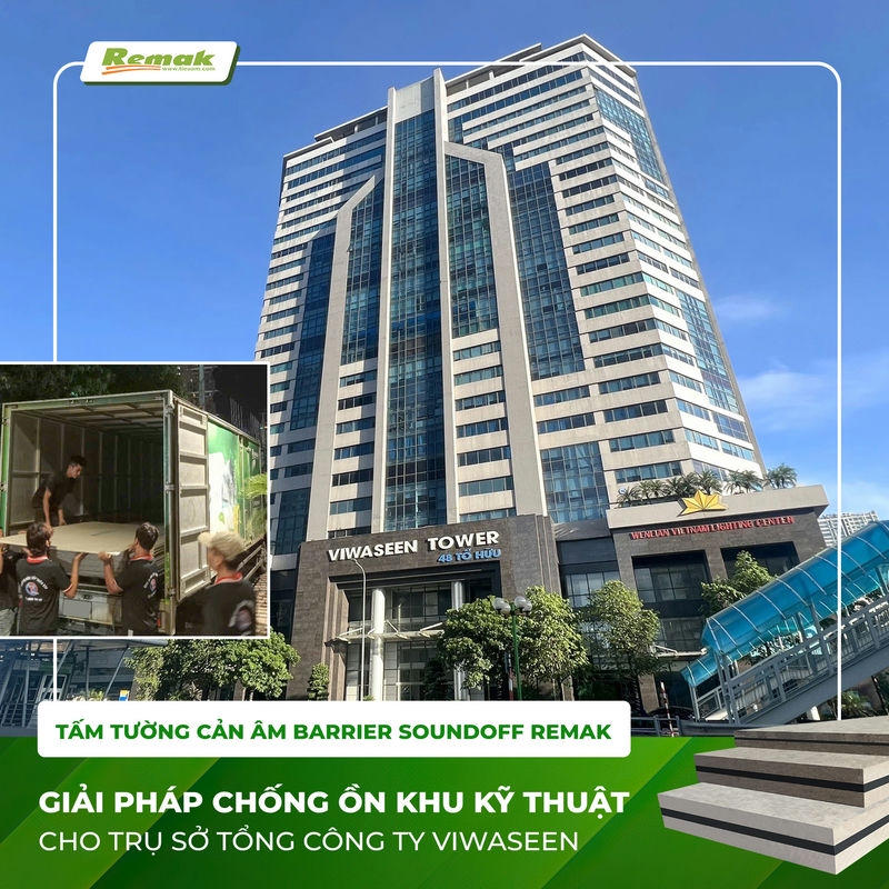 Tấm tường cản âm đã có mặt tại công ty nước môi trường Việt Nam