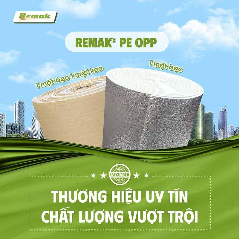 Mút xốp PE-OPP mặt bạc Remak®